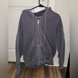 Brandy Melville Blue Zip-Up Hoodie